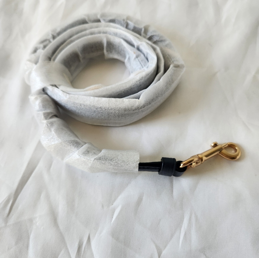 Navy Blue leather Coach bag strap.